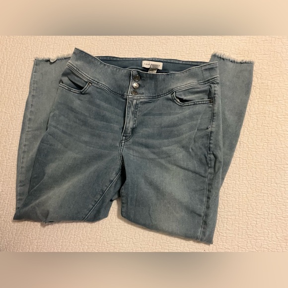 Lane Bryant Women's Distressed Skinny Jeans Size 16 Blue Stretch Denim Mid Rise - Picture 8 of 11